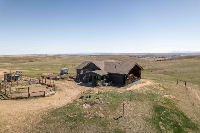 drone / aerial view featuring a rural view