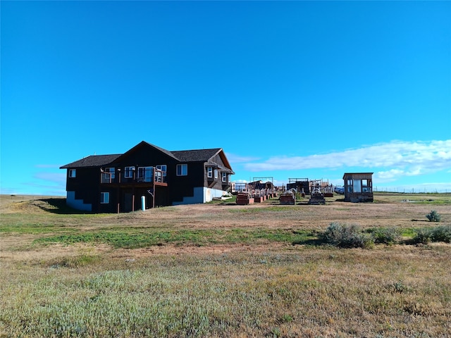 exterior space featuring a wooden deck