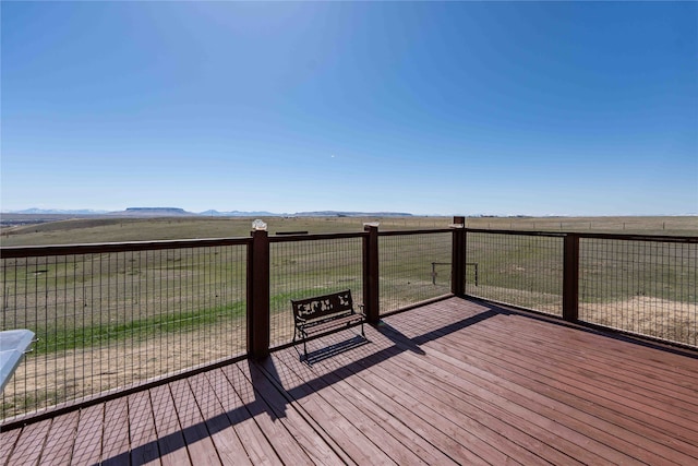 deck featuring a rural view