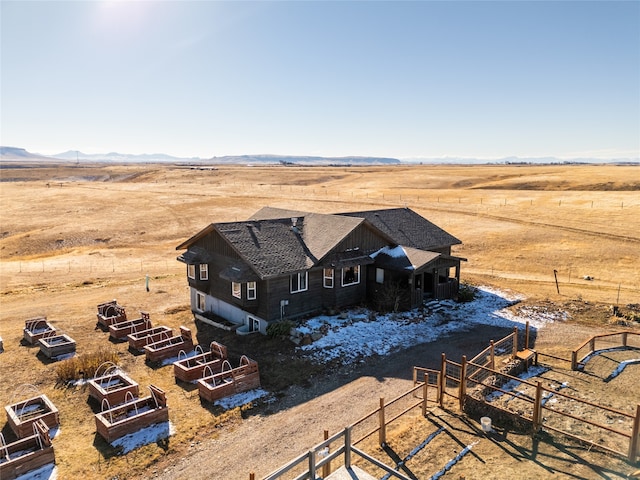 aerial view with a rural view