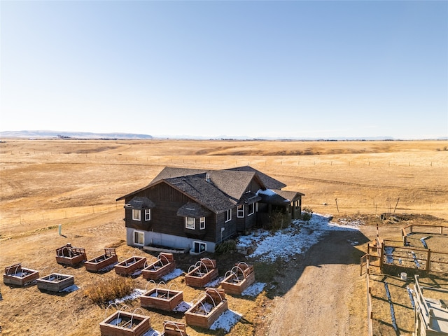 aerial view featuring a rural view