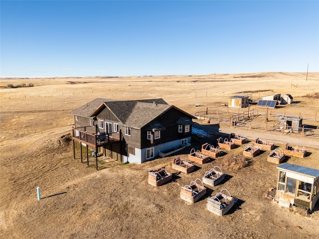 aerial view with a rural view