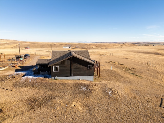 exterior space featuring a rural view