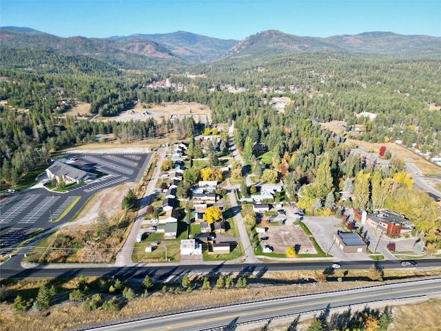 bird's eye view with a mountain view