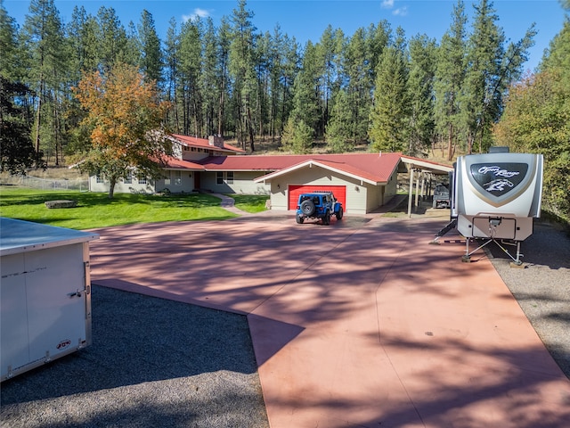 exterior space with a front yard