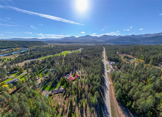 bird's eye view featuring a mountain view