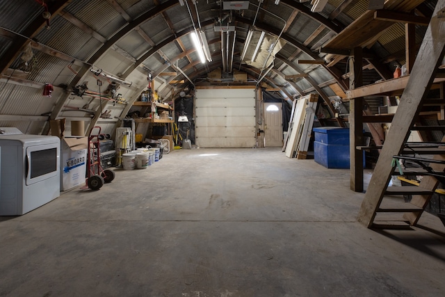 garage featuring washer / dryer