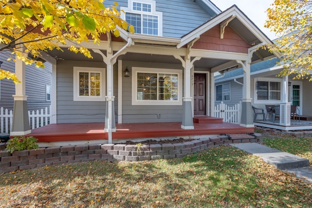 view of front of home with covered porch