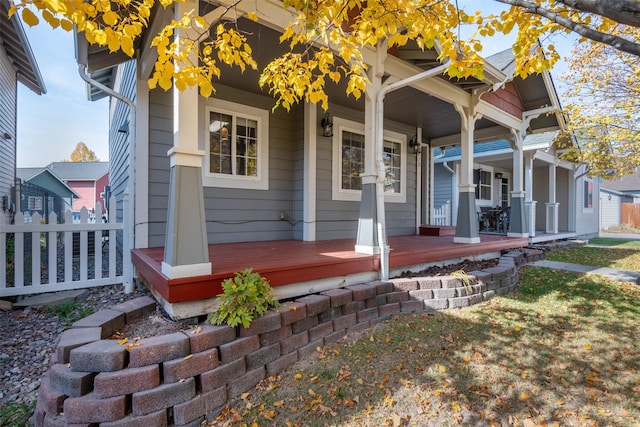 entrance to property with a porch