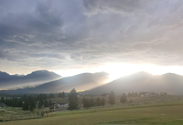 property view of mountains with a rural view