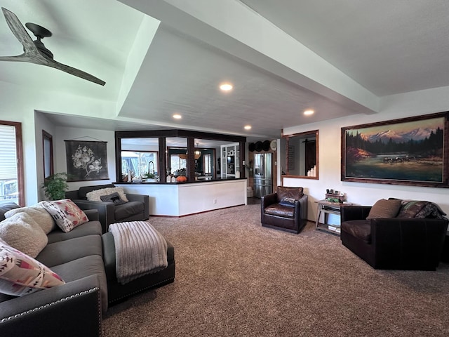 living room featuring carpet flooring and plenty of natural light