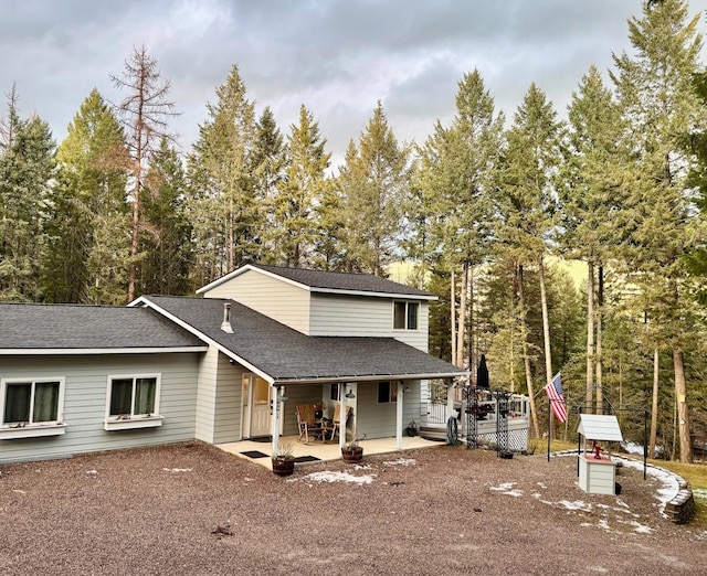 view of front of home featuring a patio area