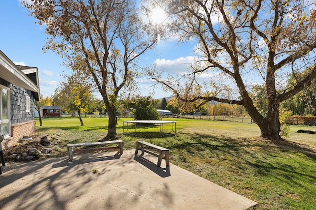 exterior space with a trampoline