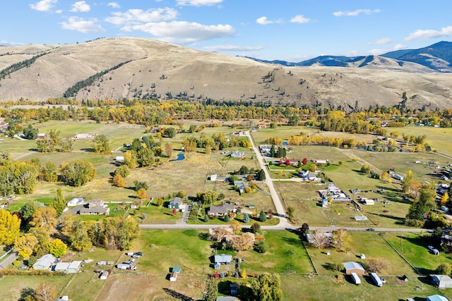 bird's eye view with a mountain view