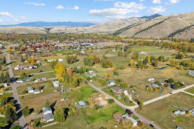 bird's eye view featuring a mountain view