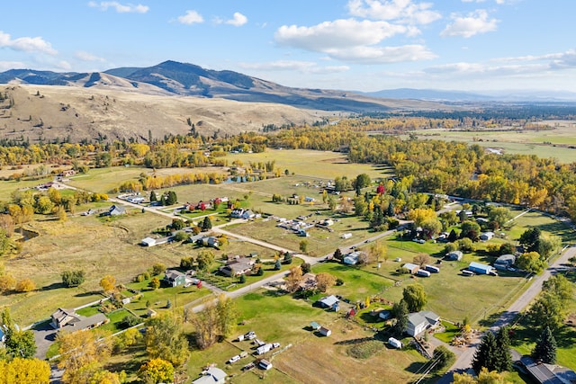 aerial view with a mountain view