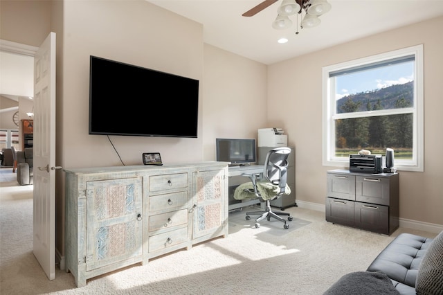 10636 Nez Perce Loop, Lolo, MT 59847 - home office with light carpet and a ceiling fan