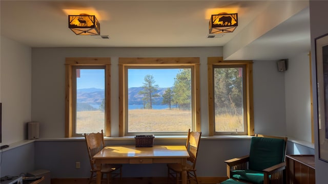 4025 Sunset Ridge Dr, Helena, MT 59602 - dining room featuring visible vents and a mountain view