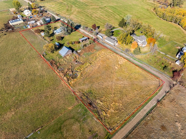 aerial view with a rural view