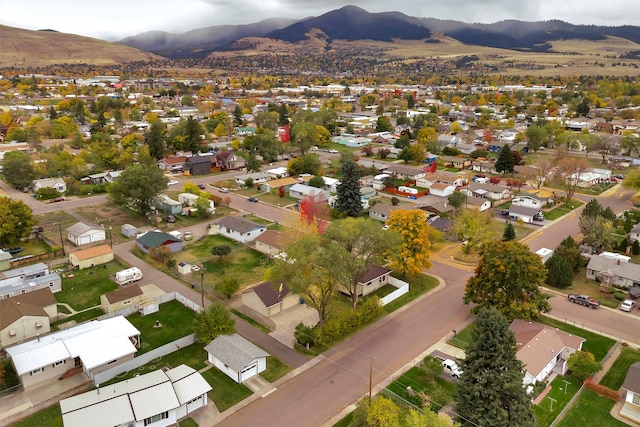 aerial view with a mountain view