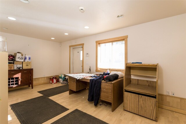 154 Riverside Dr, Kalispell, MT 59901 - office area with light wood-style flooring and recessed lighting
