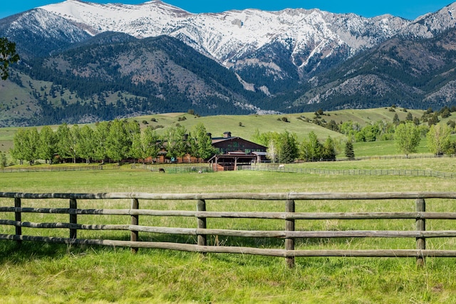 mountain view with a rural view