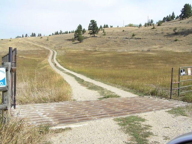 view of street featuring a rural view