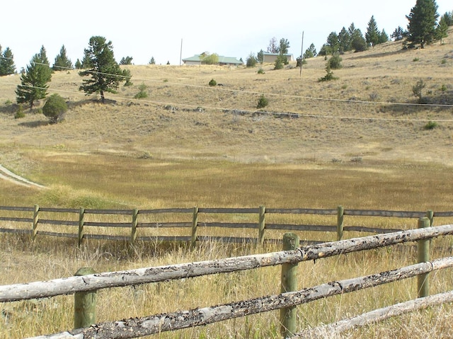 view of yard with a rural view