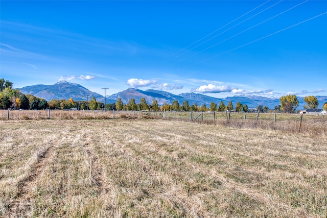 view of mountain feature featuring a rural view