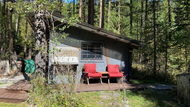 132 Little Mountain Rd, Whitefish, MT 59937 - view of outbuilding with a forest view