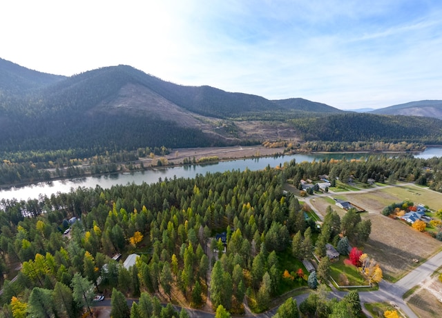 view of mountain feature featuring a water view