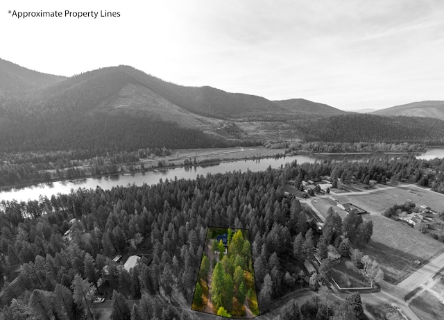 property view of mountains featuring a water view