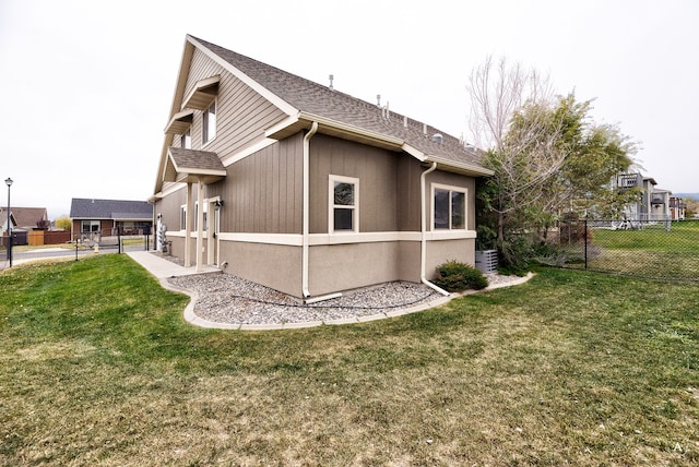 view of home's exterior featuring a patio, central AC, and a yard