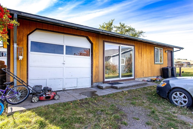 exterior space with an attached garage