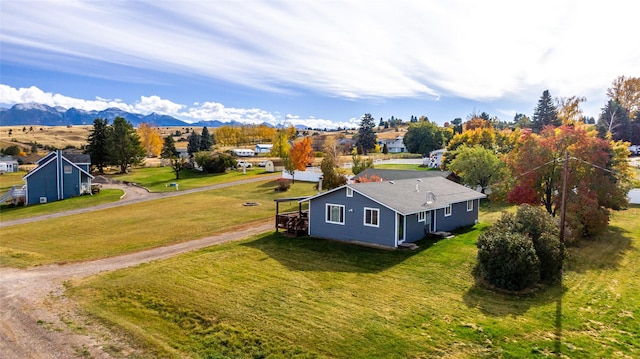 39425 Abel Ln, Polson, MT 59860 - aerial view of residential area featuring a mountainous background