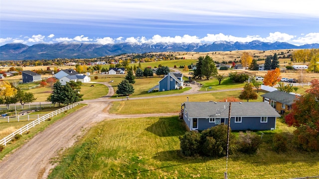 bird's eye view featuring a mountain view