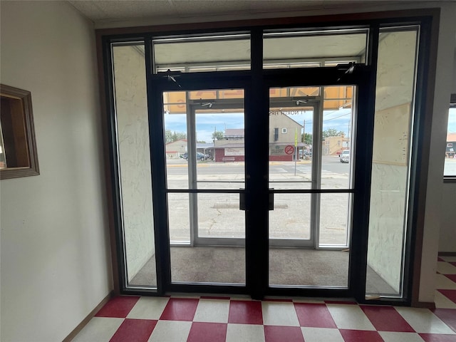 doorway featuring french doors