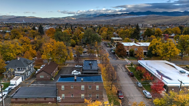 bird's eye view featuring a mountain view