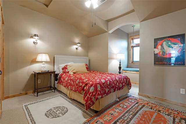 bedroom with carpet floors and ceiling fan