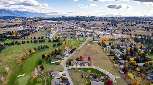 drone / aerial view with a mountain view