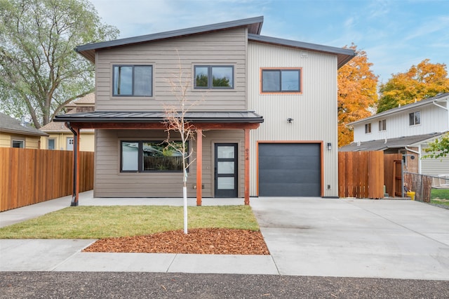 view of front of house with a garage