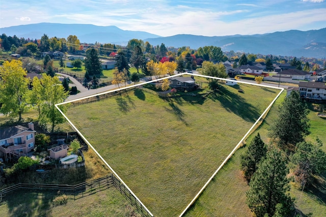 bird's eye view featuring a mountain view