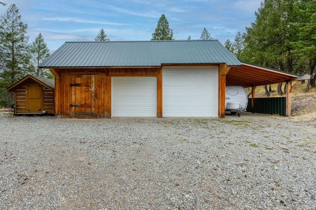 view of garage