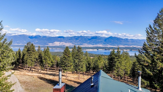 property view of mountains featuring a water view