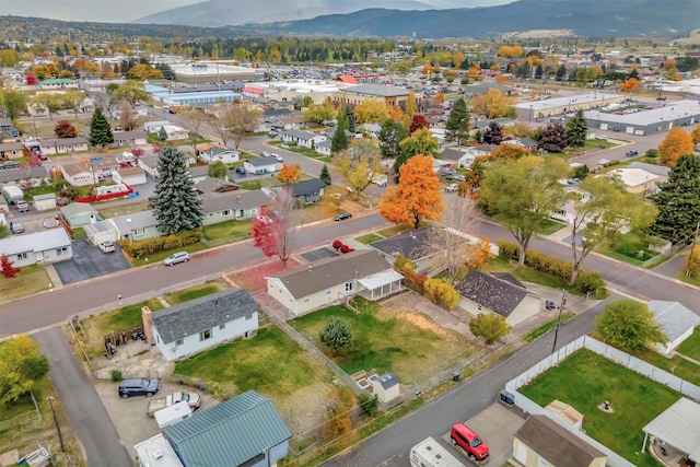 aerial view featuring a mountain view