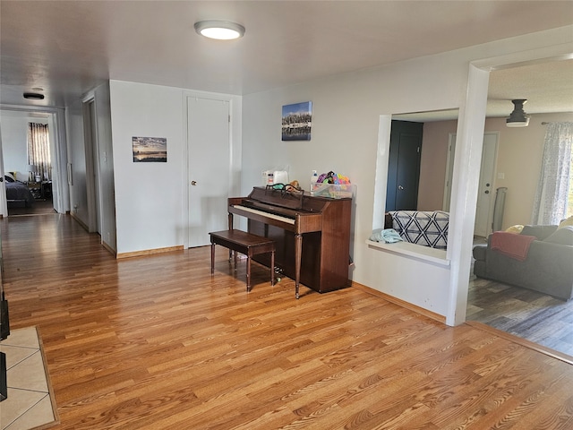 misc room with light wood-type flooring