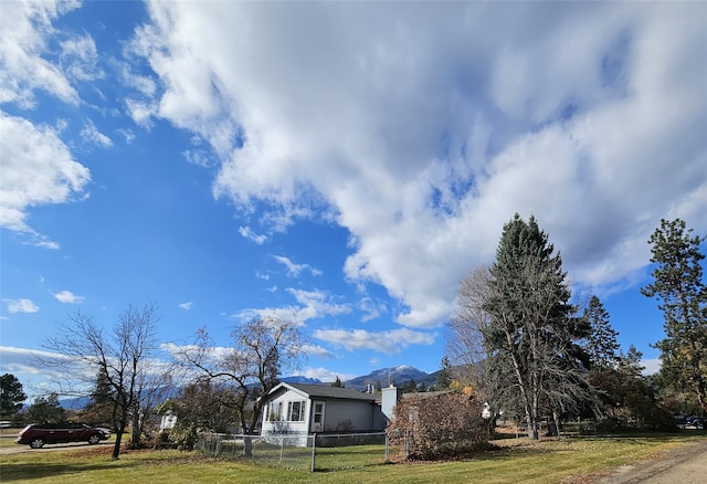 exterior space with a mountain view