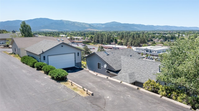 aerial view with a mountain view