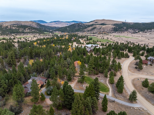 bird's eye view featuring a mountain view