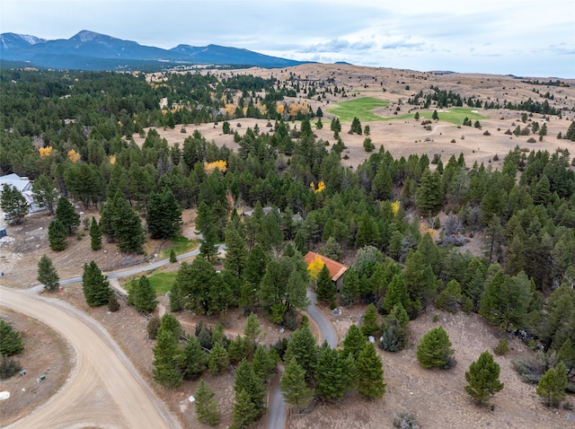 drone / aerial view with a mountain view